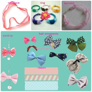 34.Hair bows/ribbon necklace/bracelet/ring/eardrop